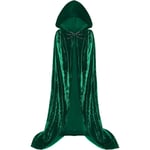 Huvudbonad Kappa Vampyr Häxa Kappa Lång Kappa Unisex Vuxen Cosplay Kostym Dark Green One Size