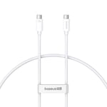 Baseus USB-C til USB-C-kabel, 240W, 5A, 1m - Hvit