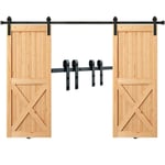 VEVOR Kit Quincaillerie Rail Porte Coulissante Double de Grange 244 cm Cintre J