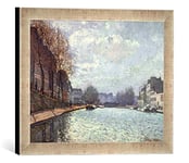 Kunst für Alle 'Image encadrée de Alfred Sisley Vue du Canal Saint-Martin, Paris, d'art dans Le Cadre de Haute qualité Photos Fait Main, 40 x 30 cm, Argent Raya