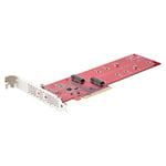 StarTech.com Adaptateur PCIe M.2 - PCIe x8/x16 vers Double NVMe ou AHCI M.2 SSD - PCI Express 4.0, 7,8Gbps/Disque, Bifurcation Requise, Carte PCIe Dual M.2 - Compatible Win/Linux (DUAL-M2-PCIE-CARD-B)