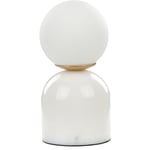 Lampe de Chevet sur Pied Moderne Abat-jour Rond de Verre Simple et Base en Marbre Blanc Kiwi