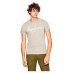 Pepe Jeans Original Stretch T-shirt pour Homme Slim Fit Manches Courtes Gris