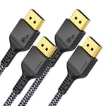 Maxonar 2Pack 8K DisplayPort Cable 1.4 VESA Certified 2M/6.6FT DP1.4 Cable 8K@60Hz HBR3 4K@60Hz/144Hz/120Hz 5K@60Hz 2K@165Hz/240Hz Support FreeSync G-Sync HDR10 Display Port for Gaming Monitor