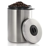 Xavax Boîte en acier inoxydable (pour 1 kg de grains de café en poudre, pour le café, le thé, le cacao, une boîte de rangement à fermeture aromatique, étanche, 1000g) Argent