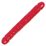 Essentials Vivid Red 12 Inch Double Ended Dildo Two Head Penis Tip Jelly Dong