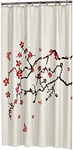 Sealskin Blossom Shower Curtain, Polyester, Red, 180 x 200 cm