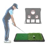 2‑in‑1 Swing Practice Mat Hitting Mat Artificial Lawn Grass Rubber Pad