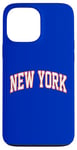 Coque pour iPhone 13 Pro Max Retro New York Hommes NY Bleu Orange Femmes Vintage NY Blanc Tee