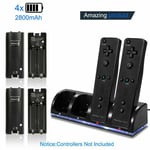 For Nintendo Wii Remote Charger Dock Station Cradle + Rechargeable Battery Pack