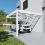 Carport en aluminium Trigano - LIBECCIO WALL - 16 m² - Blanc