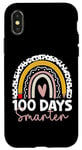 Coque pour iPhone X/XS 100 Days Smarter Teacher Rainbow, 100e journée d'école