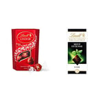 Lindt Lindor Milk Chocolate Truffles Box - The Ideal Gift - Chocolate Balls with a Smooth Melting Filling, 200 g & Excellence Dark Mint Chocolate Bar Each 100g