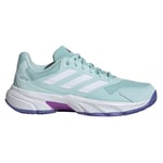 adidas Women's Courtjam Control 3 Tennis Shoes Non Football Low, semi Flash Aqua/Cloud White/Cobalt Blue, 7 UK