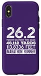 Coque pour iPhone X/XS 26,2 MILES 46,112 YARDS 313,886 PIEDS MARATHON COURNER Meme