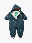 Little Green Radicals Kids' Starry Night Recycled Waterproof All-In-One Winter Suit, Blue/Multi