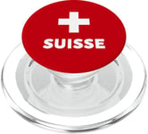 Switzerland Flag Suisse Swiss Schweiz White Red PopSockets PopGrip for MagSafe