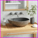 Lavabo en pierre de rivière - ATYHAO - Ovale - Dimensions (38-45) x (30-35) x 15 cm - A poser