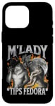 Coque pour iPhone 16 Pro Max M'Lady Tips Fedora Funny Cringe Werewolf Meme Bootleg