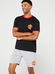 Manchester United Shorty PJ Set- Multi, Multi, Size Xl, Men