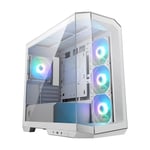 MSI MAG PANO M100L PZ WHITE Micro-ATX PC Case - Micro-ATX Capacity, GPU Support Stand, Level Indicator, Dust Filters, 33 mm Cable Routing Space, USB Type-C (20Gbps)