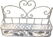 Vigor Porte-Fleurs Fer forgé Blanc Jardinière 1 Plan Mural ou Appui-tête