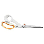 Fiskars Amplify RazorEdge Ciseaux de Couture pour Droitiers, Longueur : 25 cm, Lame en Acier Inoxydable/Poignées en Plastique, Blanc/Orange, 1070082