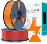 Filament PLA Haute Vitesse1.75 mm, Filament PLA pour Imprimante 3D rapide, Conçu pour l'impression à Grande Vitesse, HS-PLA Filament, Précision Dimensionnelle +/- 0.02 mm, 2KG Rouge+orange