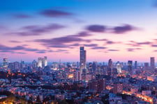 Tel Aviv Cityscape At Sunset