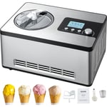 Sorbetiere Automatique Turbine a Glace Professionnelle 2 l 180 w Machine a Glace Electrique Ecran lcd Preparation Rapide sans Pre-congelation pour