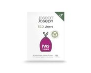 Joseph Joseph Eco IW9 Recycled Bin Liners, Kitchen/Bathroom Waste Bags, Tie Tape Drawstring, Extra Strong, 80-Pack, 10L, Grey