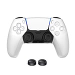 CHJ Housse pour Manette PS5, Capuchon À 2 Boutons, Étui de Protection en Silicone pour Manette de Jeu sans Fil Dualshock Playstation 5 PS5 (Une Paire),Blanc