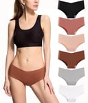 Culotte Femme Invisible sans Couture Slips Invisible sous-vêtements Souple Microfibre Sexy Shorties Bikini Culottes Multicolore XL