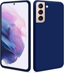 Hsp Coque Bleue Compatible Avec Samsung Galaxy S21 | Étui En Silicone Tpu De Qualité Supérieure | Pour Le Chargement À Induction | Résistant Aux Rayures Et Aux Chocs | Surface Mate | Mince