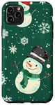 Coque pour iPhone 11 Pro Max Green Pop Art Tropical Bonhomme de neige Noël Cristaux glacés Thème