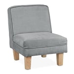 Relaxdays Petit Fauteuil pour Votre Bout de Chou, Filles et garçons, HLP env. 60 x 45 x 52 cm, Chambre d'enfant, Gris