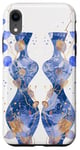 Coque pour iPhone XR Preppy Bocal en toile chinoiserie Motif chiens et gingembre Bleu/violet