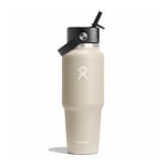 Hydro Flask Wide Mouth Travel Bottle with Flex Straw Cap, 946ml (32oz), Oat