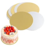 8 Pcs Support Gateau Rond, Plateau Gateau Round Cake Board, Base de Gâteau Dorée Argent, Plateau à Gâteau Rond Ø 20 cm, Support à Gâteau, Disque Gateau Plateau en Carton pour Transporter Gâteaux