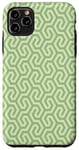 iPhone 11 Pro Max Sage Green Interlocking Geometric Line Abstract Pattern Case