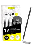 Online Lot de 12 recharges de rechange effaçables compatibles avec les stylos gel Legami magiXX L I Noir Épaisseur de trait 0,7 mm I Recharge pour stylo gel effaçable I Recharge pour stylo gel avec