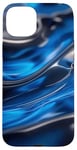 iPhone 15 Plus Abstract Blue Liquid Dye Marbling Abstract art Case