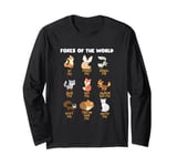 Cool Foxes Of The World Present Cute Fox Animal Lover Long Sleeve T-Shirt