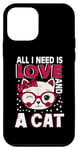 Coque pour iPhone 12 mini Tout ce dont j'ai besoin c'est d'amour et d'un chat