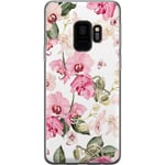 Samsung Galaxy S9 Gjennomsiktig Telefondeksel Rosa blommor