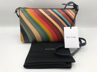 PAUL SMITH SWIRL Pochette Women's Leather stripe Cross body Shoulder BAG