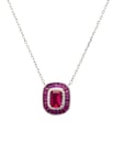 Great Gatsby Pendant Necklace Ruby Silver