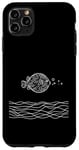 Coque pour iPhone 11 Pro Max Line Art Poisson et ichtyologiste Amazon Puffer