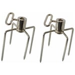 Barbecue rotissoire Fourchette Brochettes à accrocher avec vis de, pour : env. 1 de Tourne Broche de diamètre 10 mm, Lot de 2