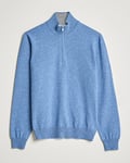 Gran Sasso Wool/Cashmere Half Zip Light Blue Melange